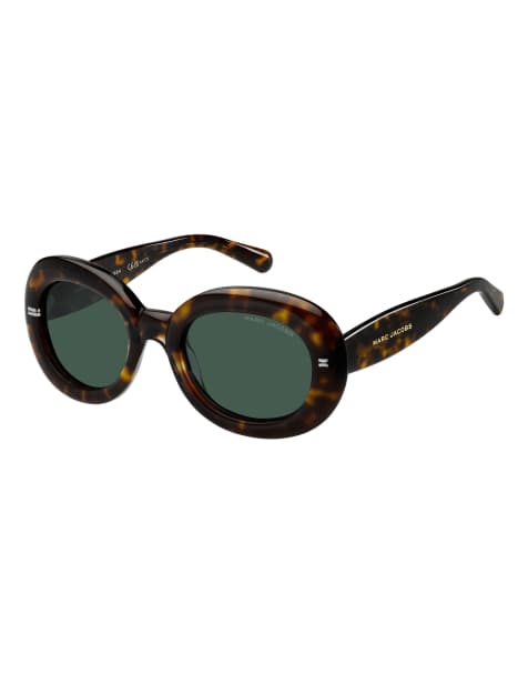 Marc Jacobs Sunglasses Marc jac sun vintage oversized oval sunglasses with green lenses in brown - view 1