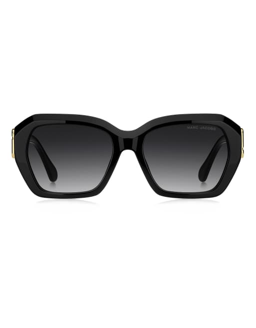 Marc Jacobs Sunglasses occhiali da sole rettangolari Marc jac sun con lenti sfumate grigie, neri, 2 di 6