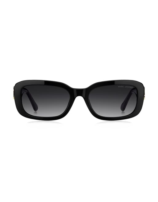 Marc Jacobs Sunglasses occhiali da sole rettangolari Marc jac sun con lenti sfumate grigie, neri, 3 di 6