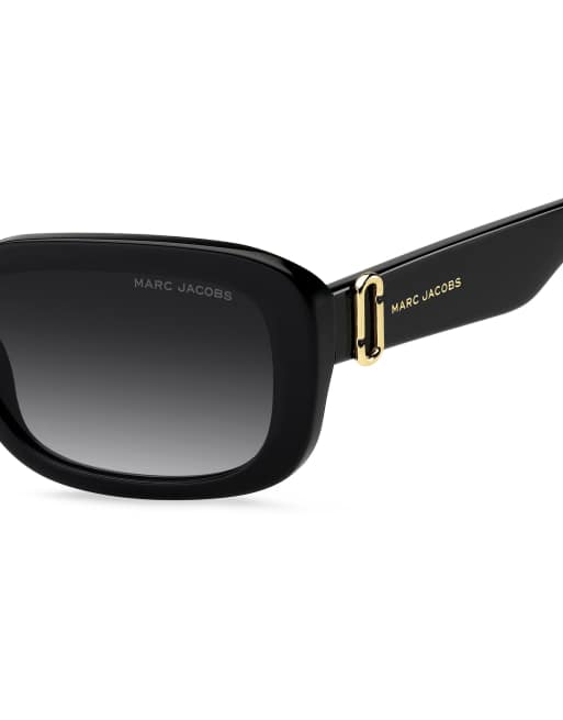 Marc Jacobs Sunglasses occhiali da sole rettangolari Marc jac sun con lenti sfumate grigie, neri, 5 di 6