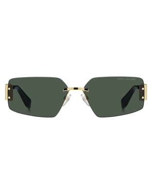 Marc Jacobs unisex square sunglasses in gold /green | ASOS display picture 3