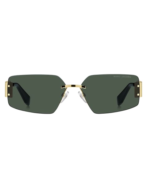 Marc Jacobs unisex square sunglasses in gold /green