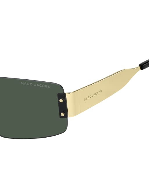 Marc Jacobs - Vierkante uniseks zonnebril in goud/groen, 3 van 3