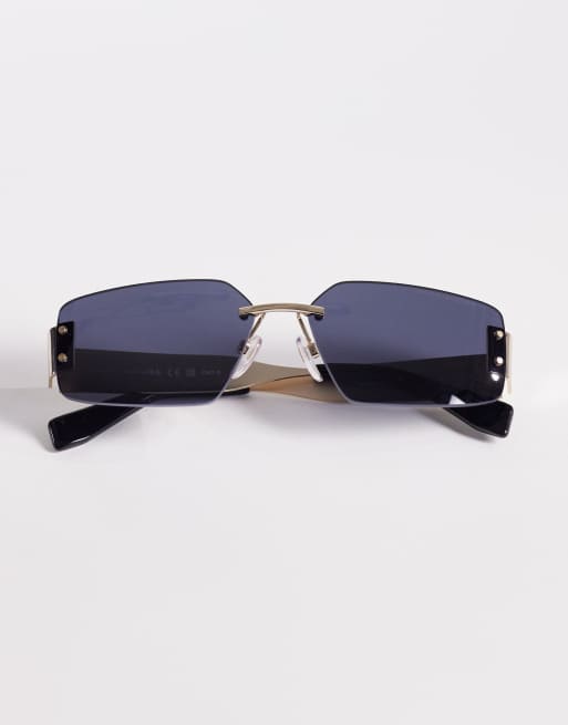 Marc Jacobs - Vierkante uniseks zonnebril in goud/zwart , 3 van 3