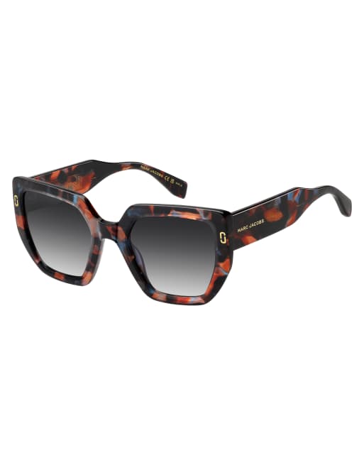 Marc Jacobs - Vierkante zonnebril in bruin/blauw havana , 2 van 3