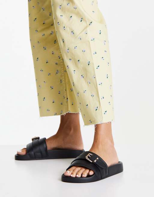 Marina Hoermanseder x Buffalo Pooly vegan slide in black  