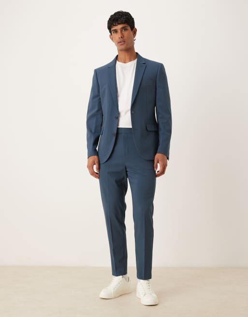 Marineblå blazerjakke i smal pasform og fra ASOS DESIGN, 2 af 5