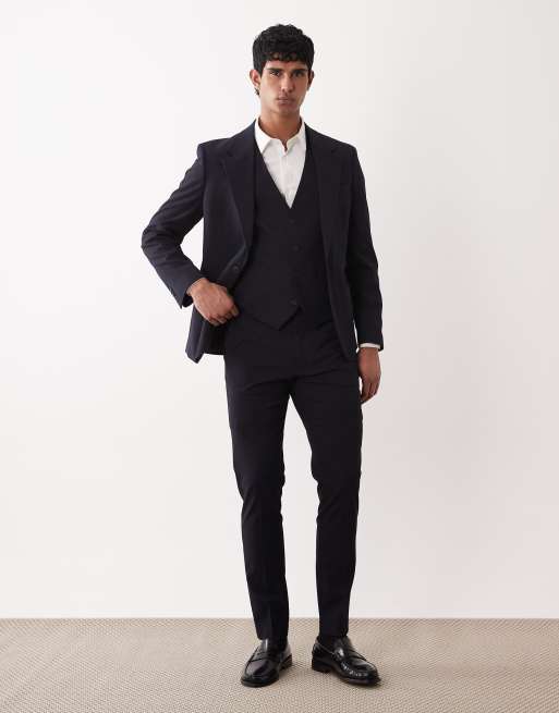 Marineblå habitvest i skinny pasform fra ASOS DESIGN, 2 af 5