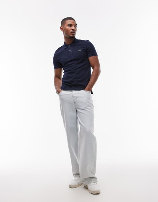 Marineblå piquépolo i smal pasform fra Lacoste, 3 af 4