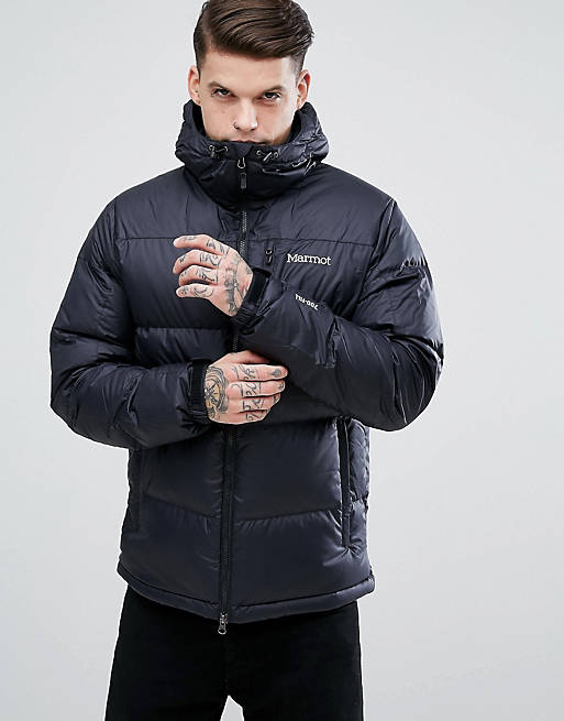 Marmot Guides Down Hooded Jacket in Black | ASOS