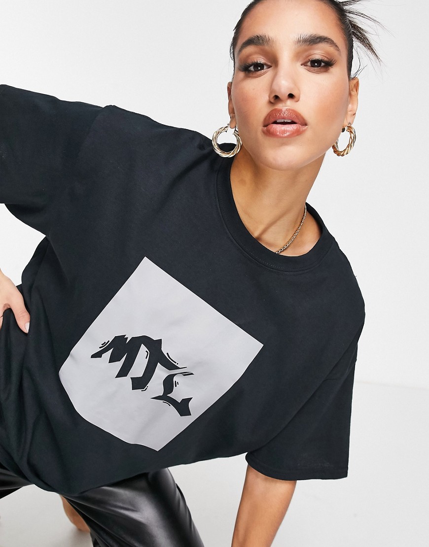 Mars The Label oversized tee with reflective logo in black