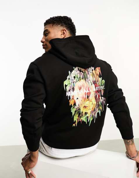 ASOS Design Unisex Oversized Hoodie with NFL Logo Prints in Black