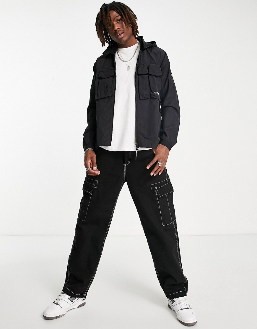 Camicia giacca con cappuccio rimovibile nera-Nero - Marshall Artist Camicia donna  - immagine2