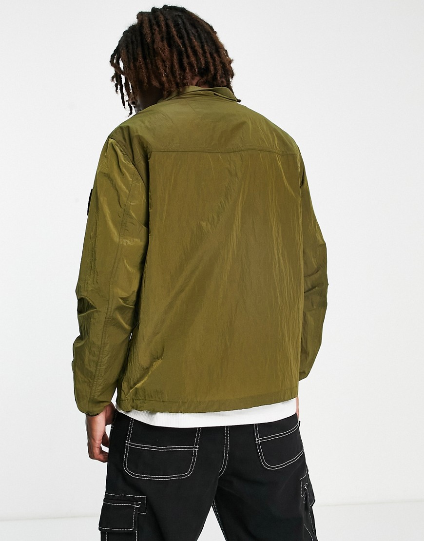 Camicia giacca kaki increspata con zip corta-Verde - Marshall Artist Camicia donna  - immagine2