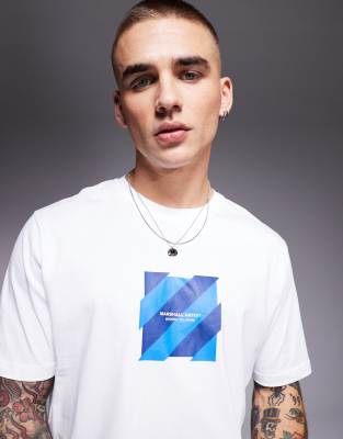 Marshall Artist chevron box logo t-shirt in white - ASOS Price Checker