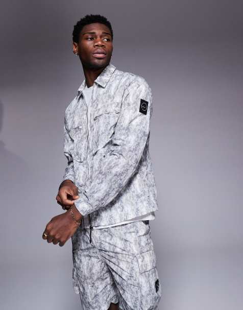 Marshall Artist co-ord faded camo print overshirt in multi - view 1