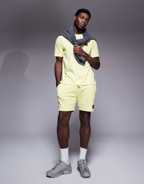 Marshall Artist co-ord siren jersey shorts in lemon - view 1