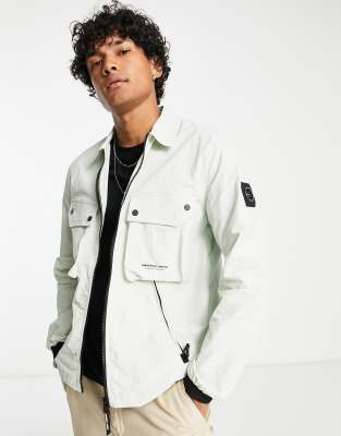 Marshall Artist cotton polyamide overshirt in green