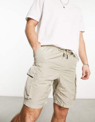 Regular Fit Nylon Cargo Shorts