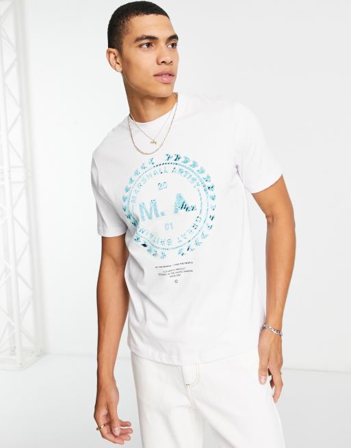 Marshall Artist crystallised siren print t-shirt in white | ASOS