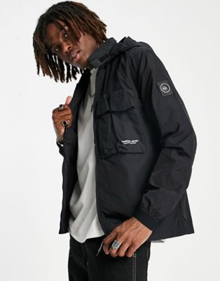 Marshall Artist detachable hooded shacket in black - ASOS Price Checker