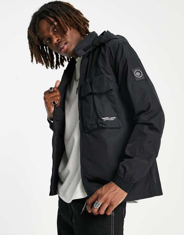 Marshall Artist detachable hooded shacket in black