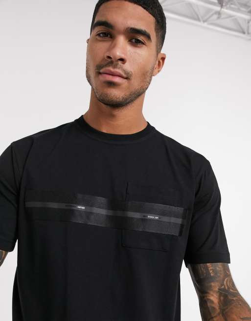 Marshall Artist - Fantom - Oversized T-shirt met biezen in zwart, 3 van 4