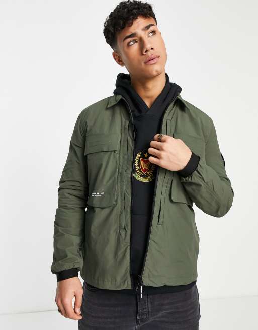 Marshall Artist forte polyamide overshirt in khaki | ASOS