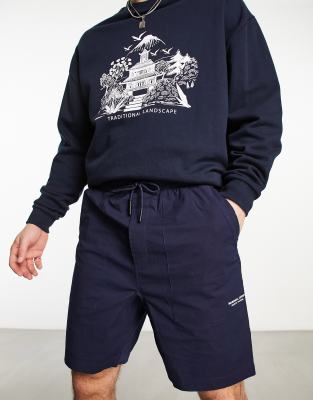 Marshall Artist Marshall Artist gaberdine shorts in navy