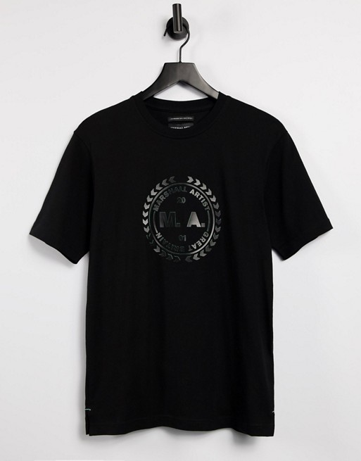 Marshall Artist hi-density printed logo t-shirt in black