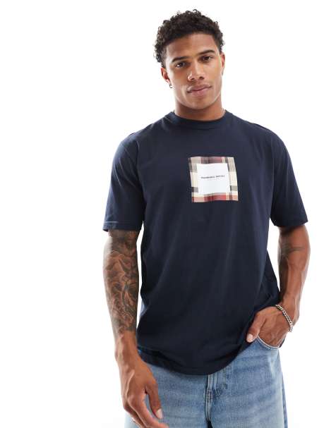 Marshall Artist – House – Marinblå t-shirt med rutig boxlogga - view 1