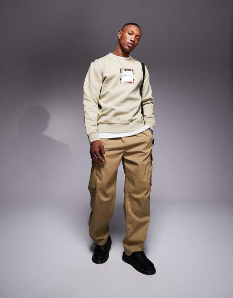 Marshall Artist – House – Sweatshirt in Steinbeige mit kariertem Box-Logo - view 1