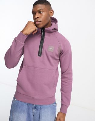Marshall Artist insignia half zip hoodie in purple