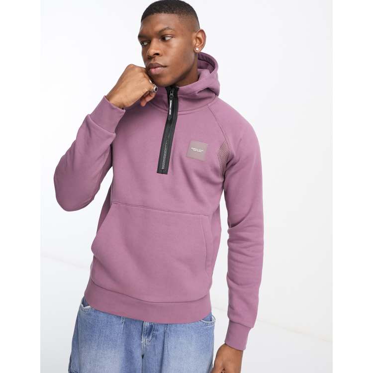 Marshall Artist insignia half zip hoodie in purple