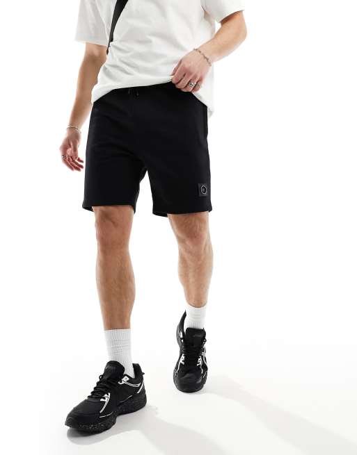 Marshall Artist jersey sweat shorts with logo in black