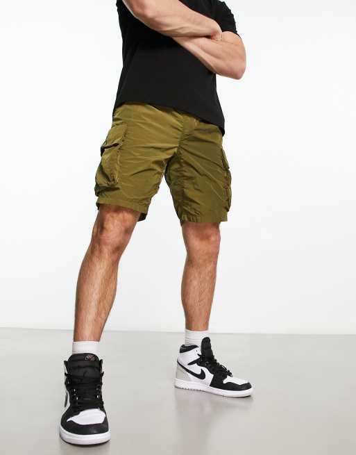 Marshall - Artist - Kaki cargoshorts i krølstof