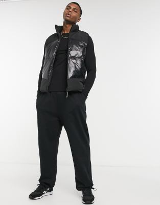 doudoune sans manche noir brillant