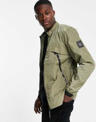 Marshall Artist Kita Molecular Overshirt In Khaki-green | ModeSens