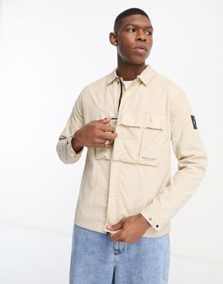 Marshall Artist koji overshirt in beige - ASOS Price Checker