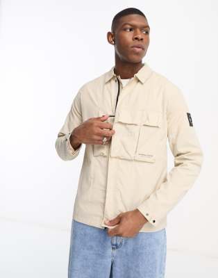 koji overshirt in beige-Neutral