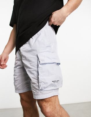 Marshall Artist krinkle nylon cargo shorts in grey