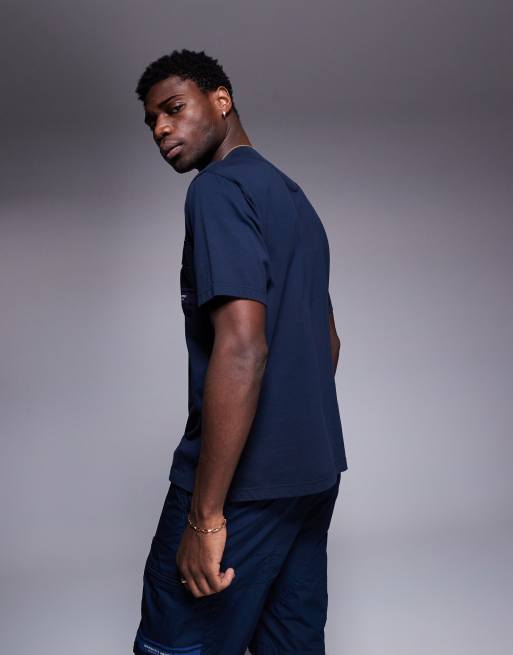 Marshall Artist logo seafield t-shirt in navy, 3 of 4