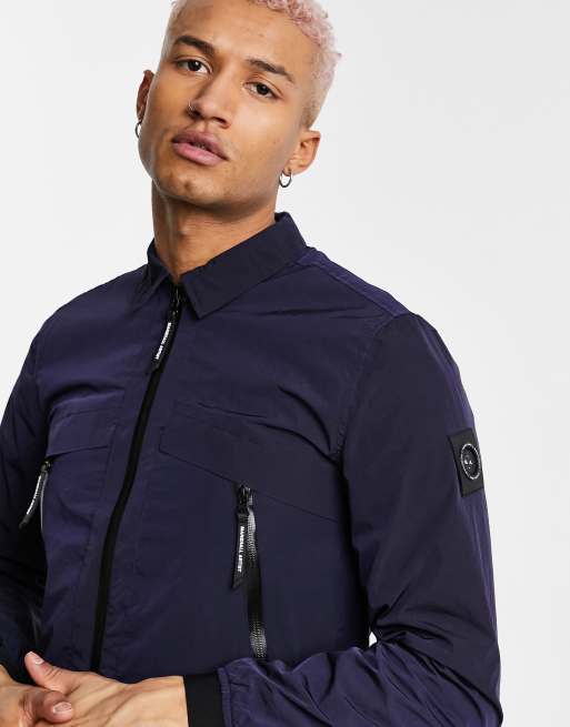 Marshall Artist molecular kita technical overshirt in navy | ASOS