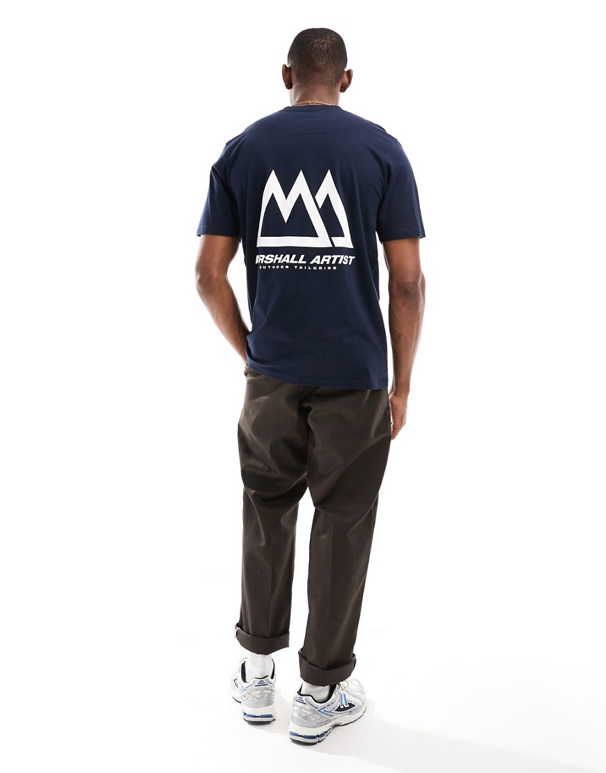 Marshall Artist mountain back print t-shirt in navy-Blue