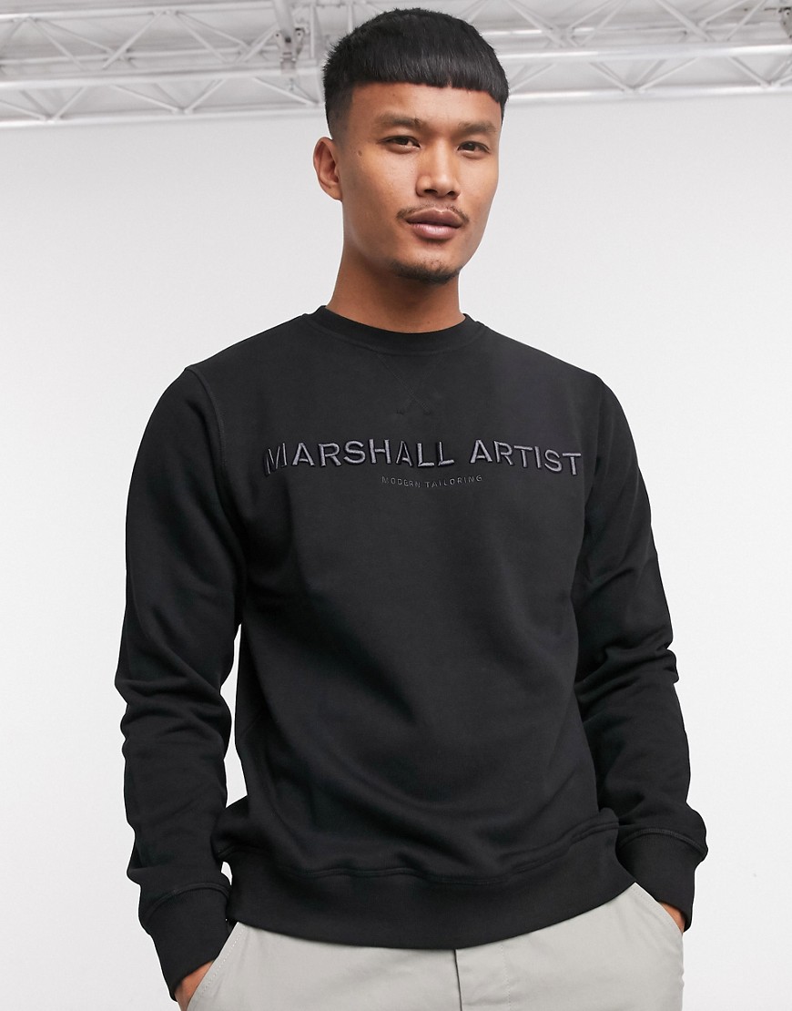Marshall Artist - Non Ath - Sweatshirt met borduursel in zwart