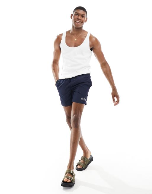 Marshall Artist - Pantaloncini da bagno blu navy con logo, 3 di 4