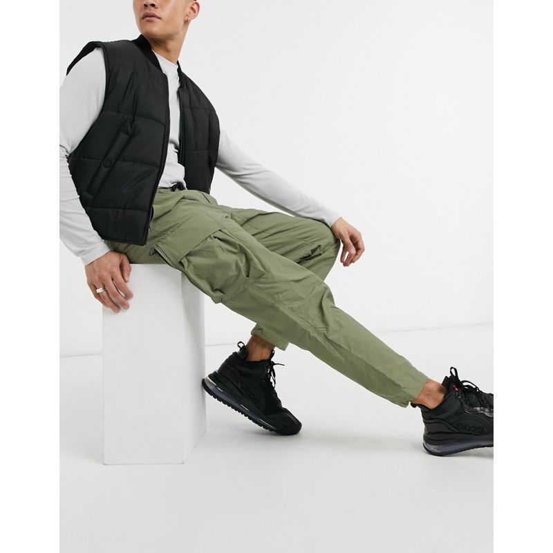 lL0Xe Pantaloni e chino Marshall Artist - Pantaloni cargo tecnici kaki in poliammide e cotone