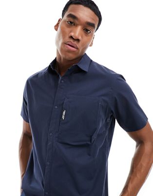 Marshall Artist pocket detail short sleeve shirt in navy