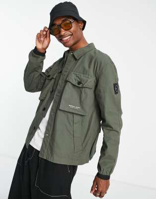 Marshall Artist ripstop overshirt in khaki