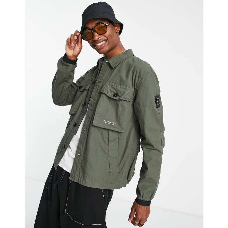 Marshall Artist ripstop overshirt in khaki